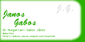 janos gabos business card